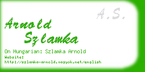 arnold szlamka business card